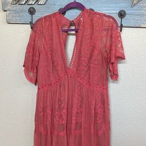 Rust lace dress size medium